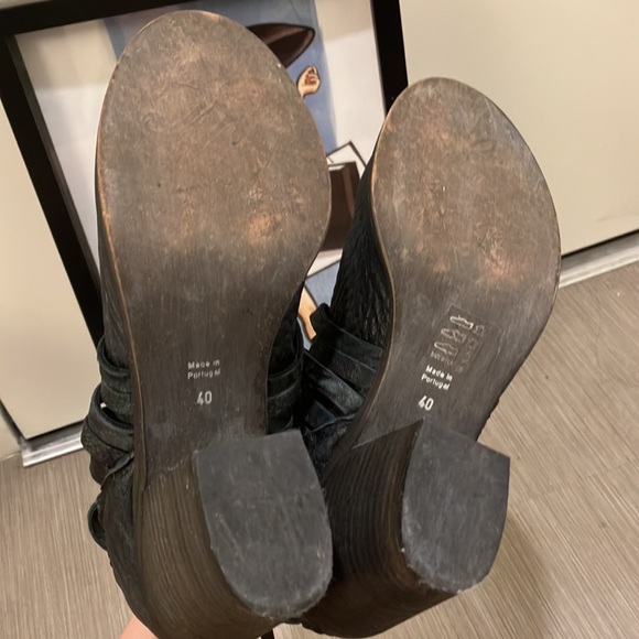 Free People Carrera distressed Leather booties with braids Black color size 9.5 - Picture 11 of 12